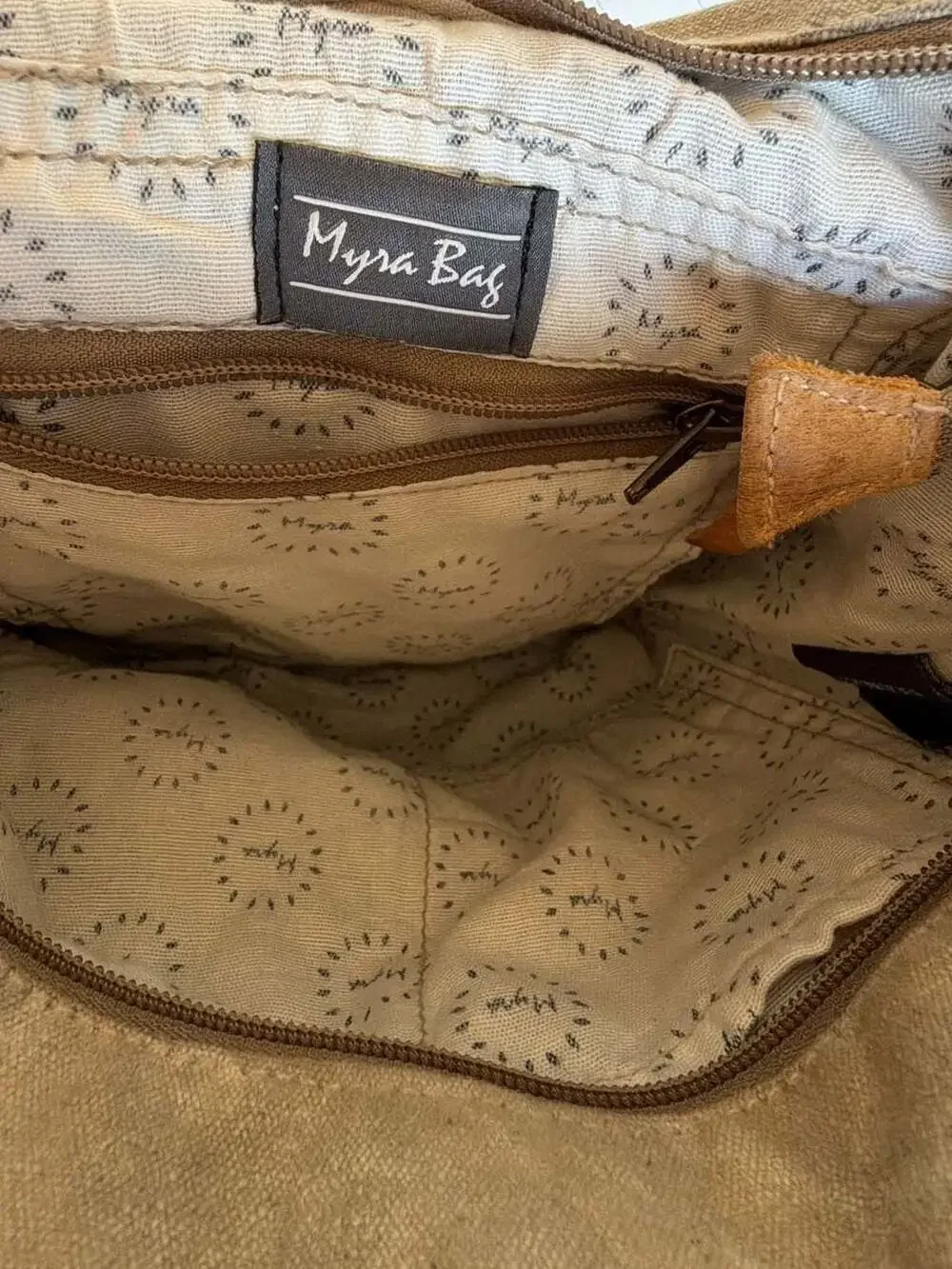 Myra Bag The Chicago Upcycled Canvas and Leather Messenger Shoulder Bag
